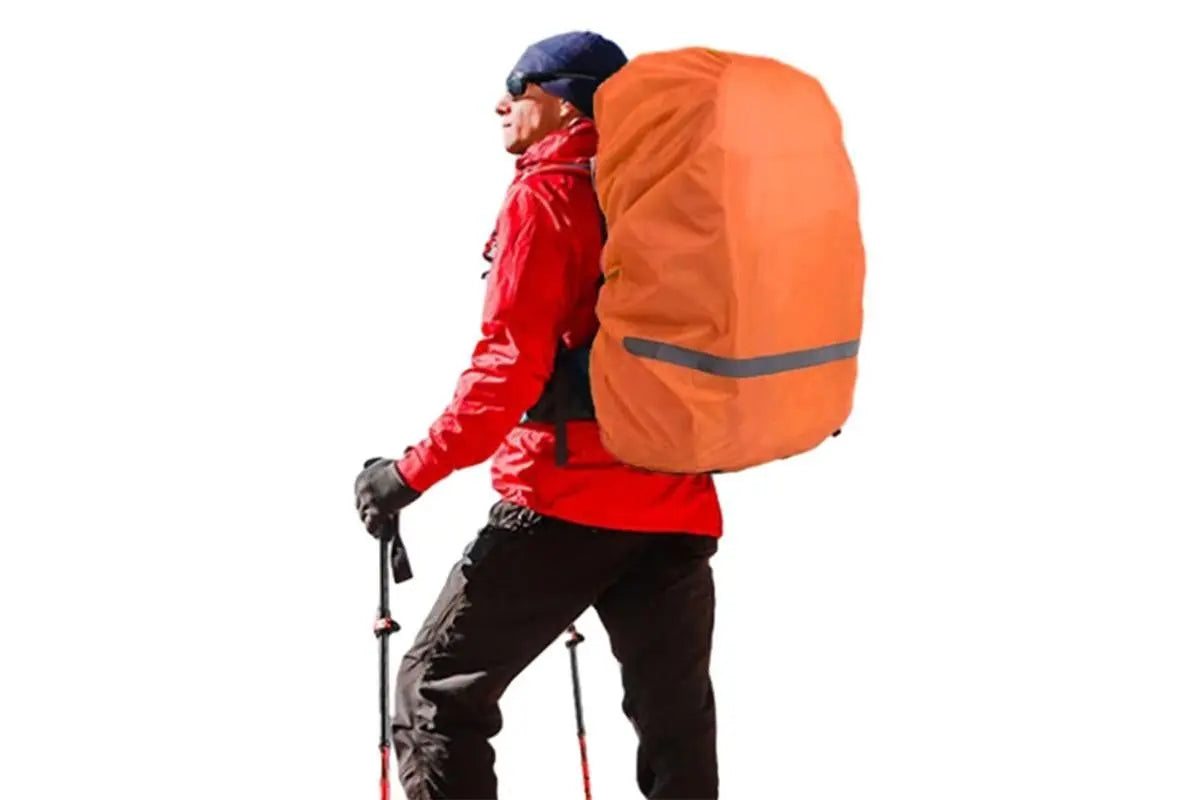 High-Visibility Backpack Rain Cover with Reflective Strip Water-Resistant Outdoor Night Travel Bag Cover -Orange / XL Wholesale Hub