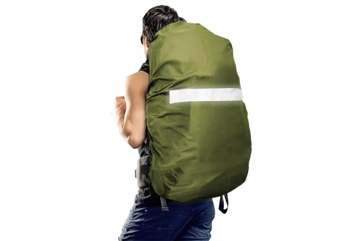 High-Visibility Backpack Rain Cover with Reflective Strip Water-Resistant Outdoor Night Travel Bag Cover -Orange / XL Wholesale Hub