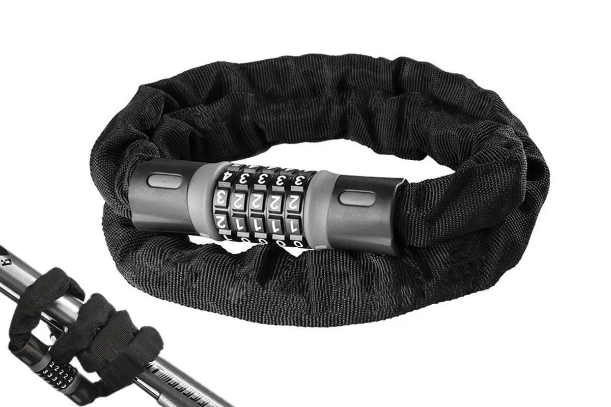 Heavy Duty Keyless Anti-Theft Bicycle Lock 5-Digit Combination Bike Chain Lock Wholesale Hub