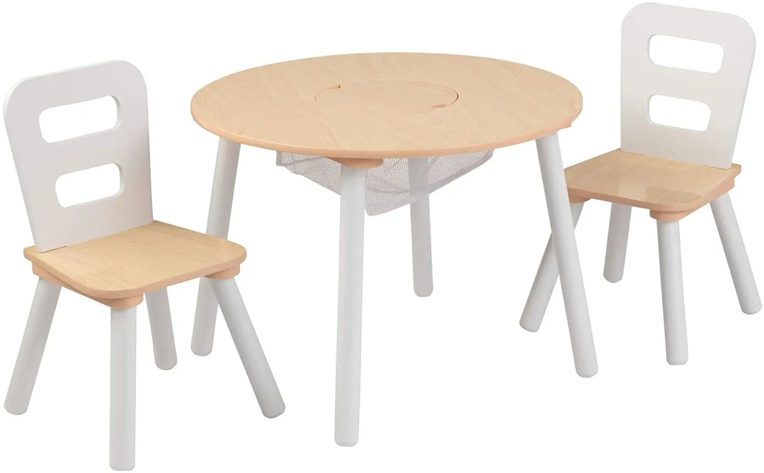 Round Table and 2 Chair Set for children (White Natural) Wholesale Hub