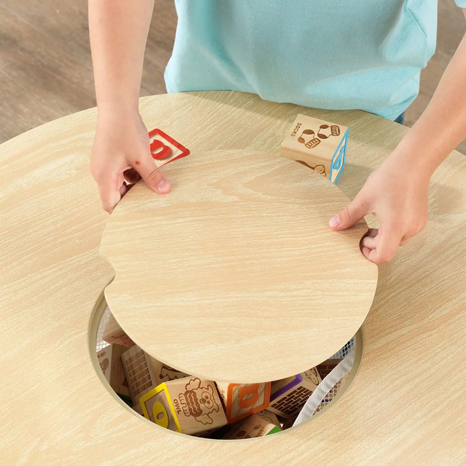 Round Table and 2 Chair Set for children (White Natural) Wholesale Hub