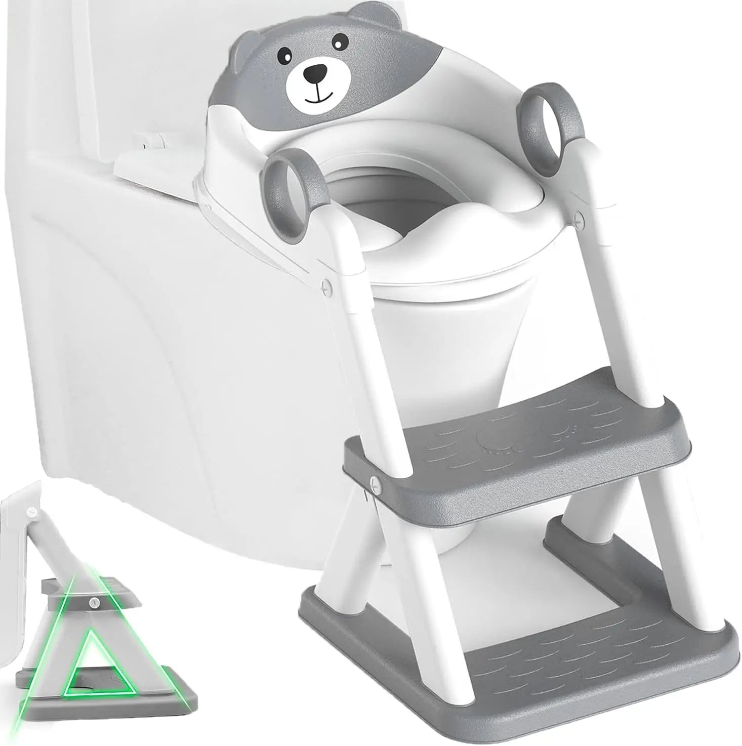 Potty Training Seat Ladder, Kids Boys Girls, Grey Wholesale Hub