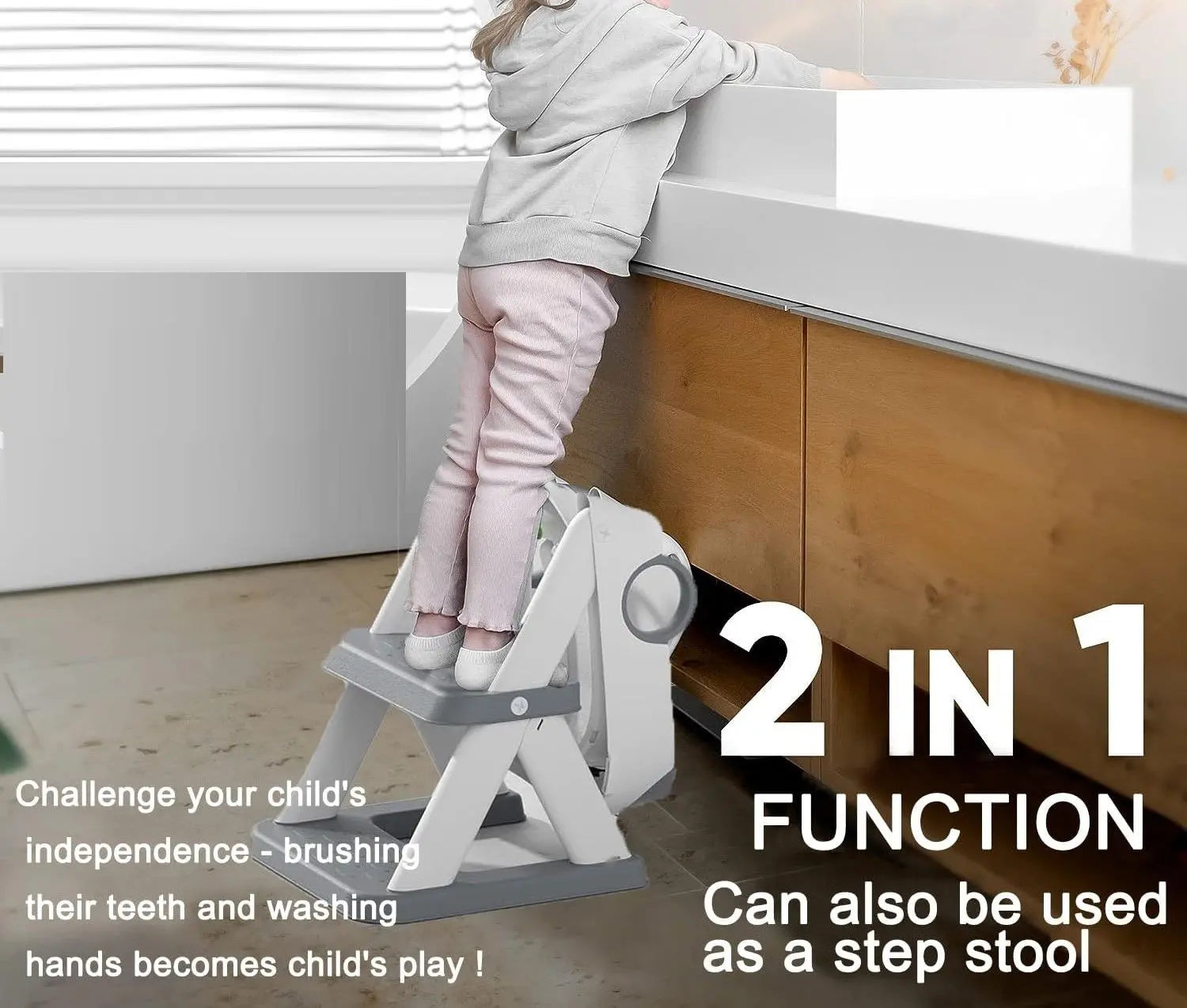 Potty Training Seat Ladder, Kids Boys Girls, Grey Wholesale Hub