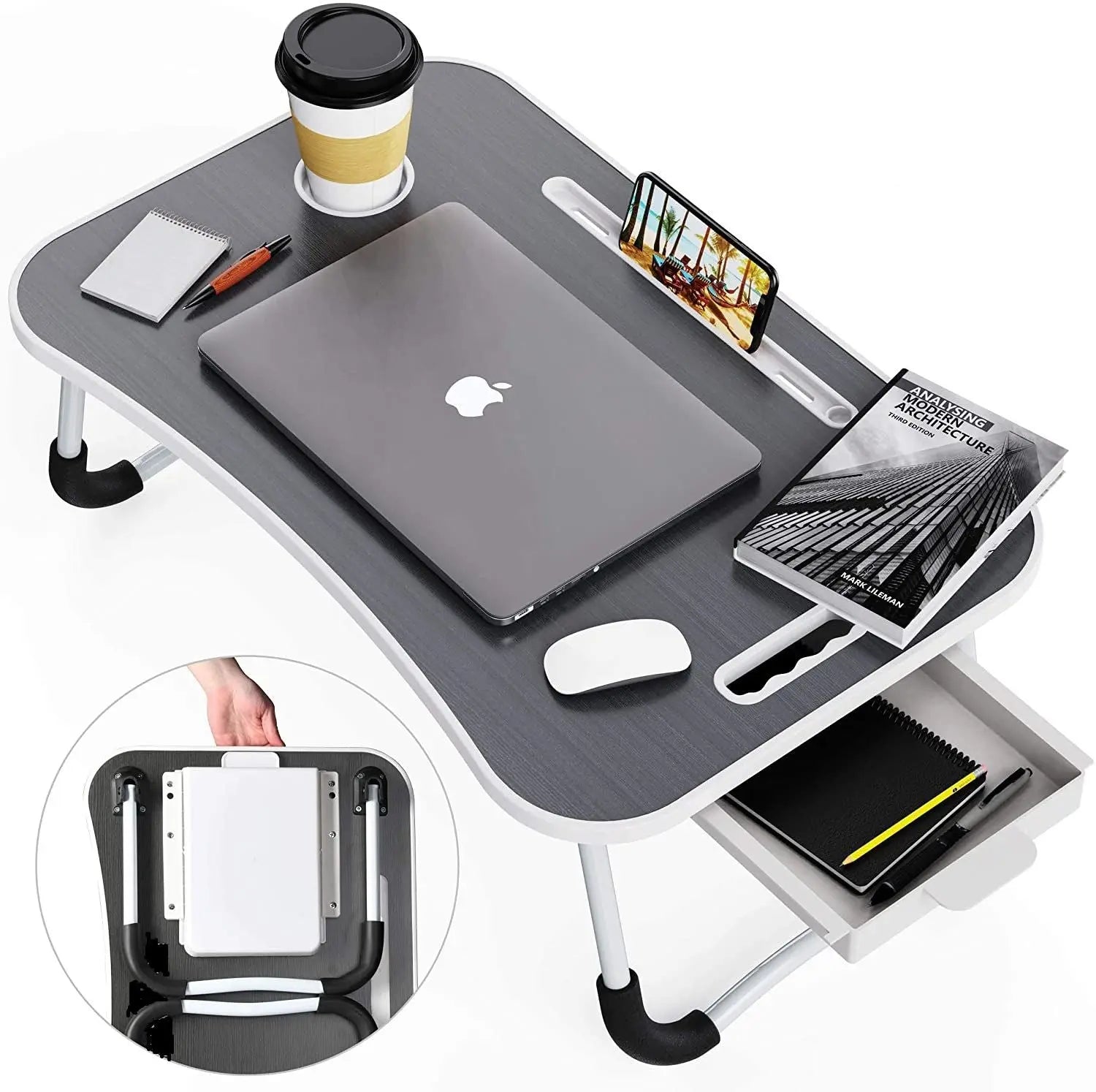 Laptop Bed Desk with Storage and foldable legs for Adults, Kids & Home Office Wholesale Hub