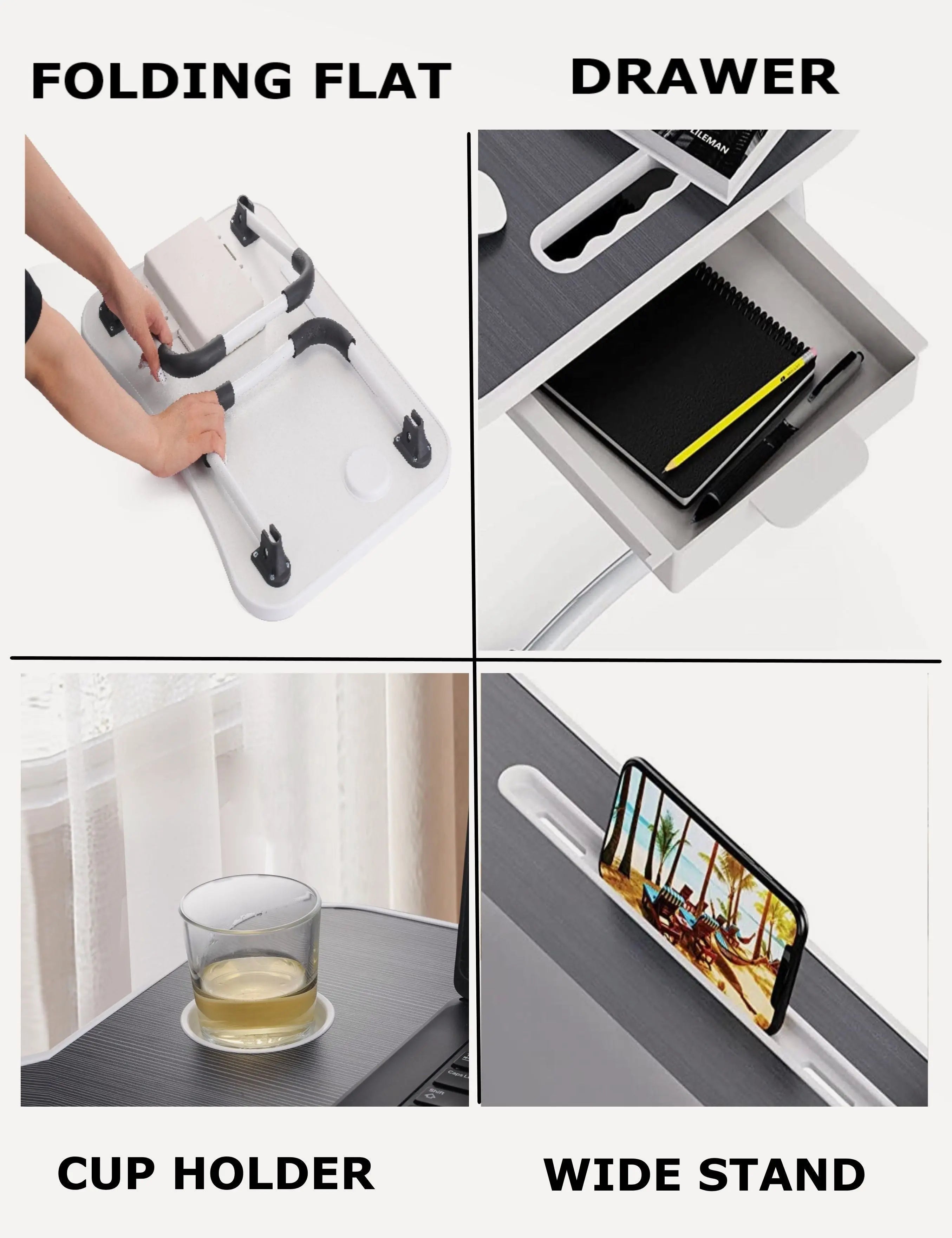 Laptop Bed Desk with Storage and foldable legs for Adults, Kids & Home Office Wholesale Hub