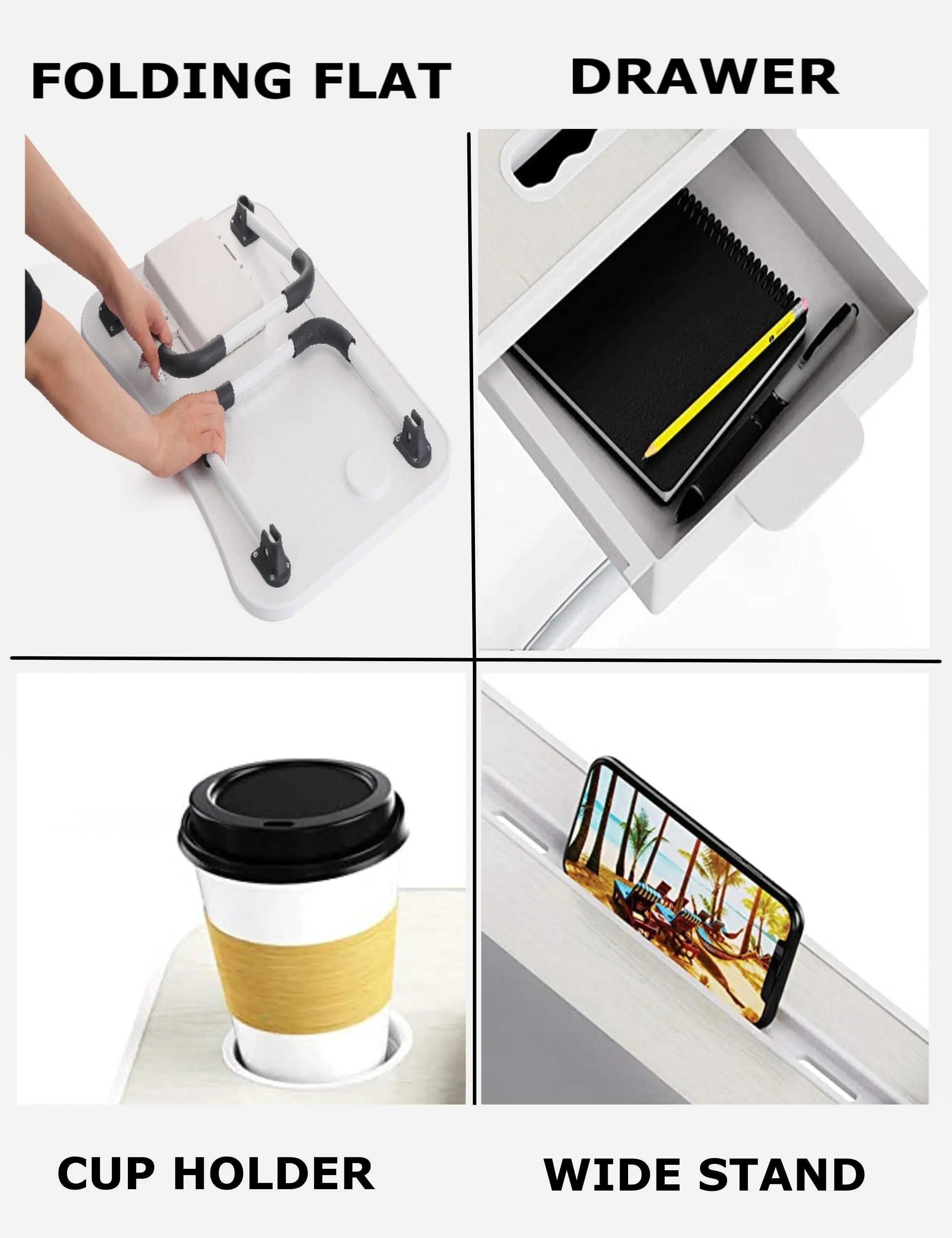 Laptop Bed Desk with Storage and foldable legs for Adults, Kids & Home Office Wholesale Hub