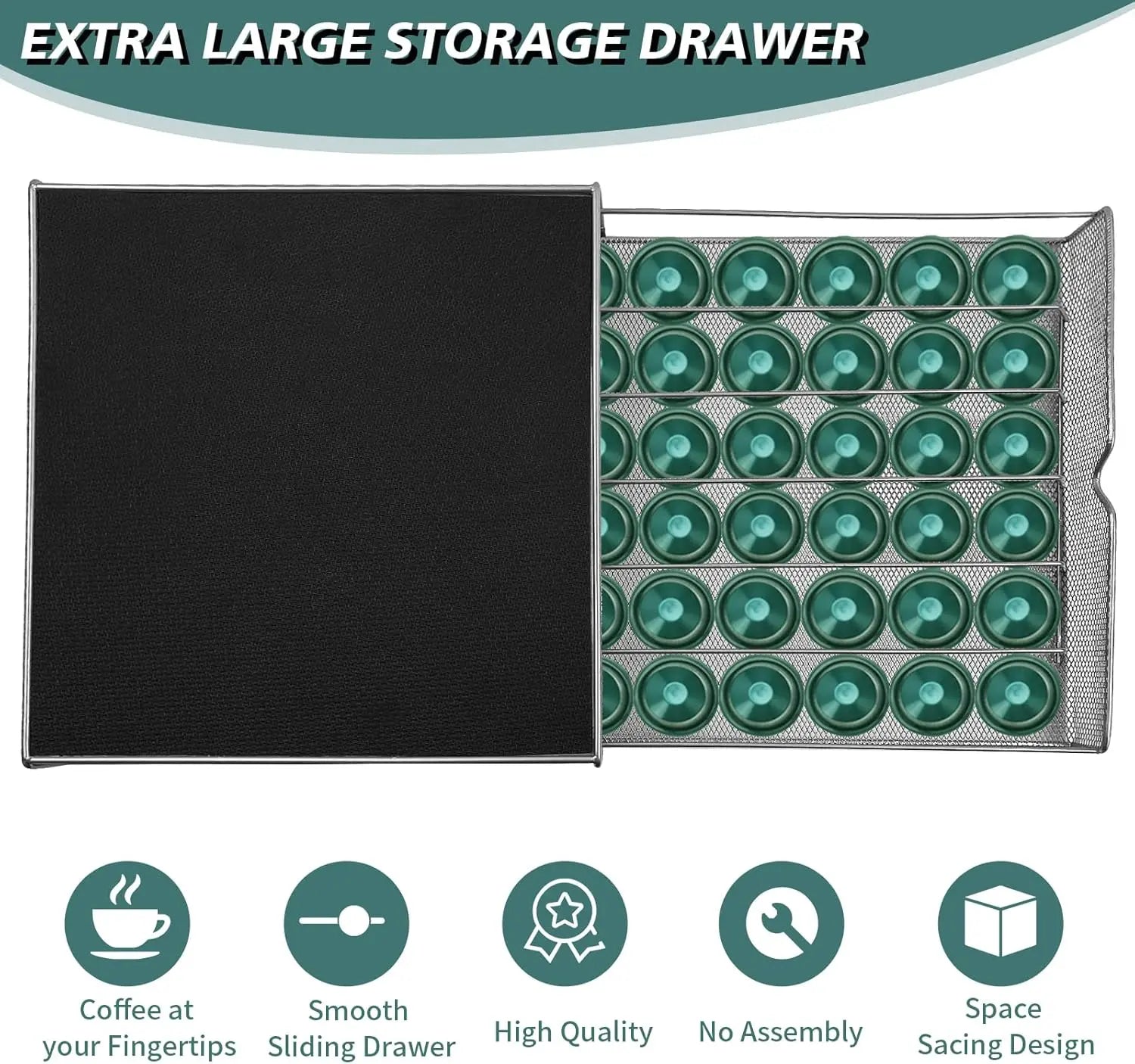CARLA HOME K-Cup Coffee Pod Drawer for 36 Coffee Pods Storage for Home Kitchen Counter Organizer Wholesale Hub