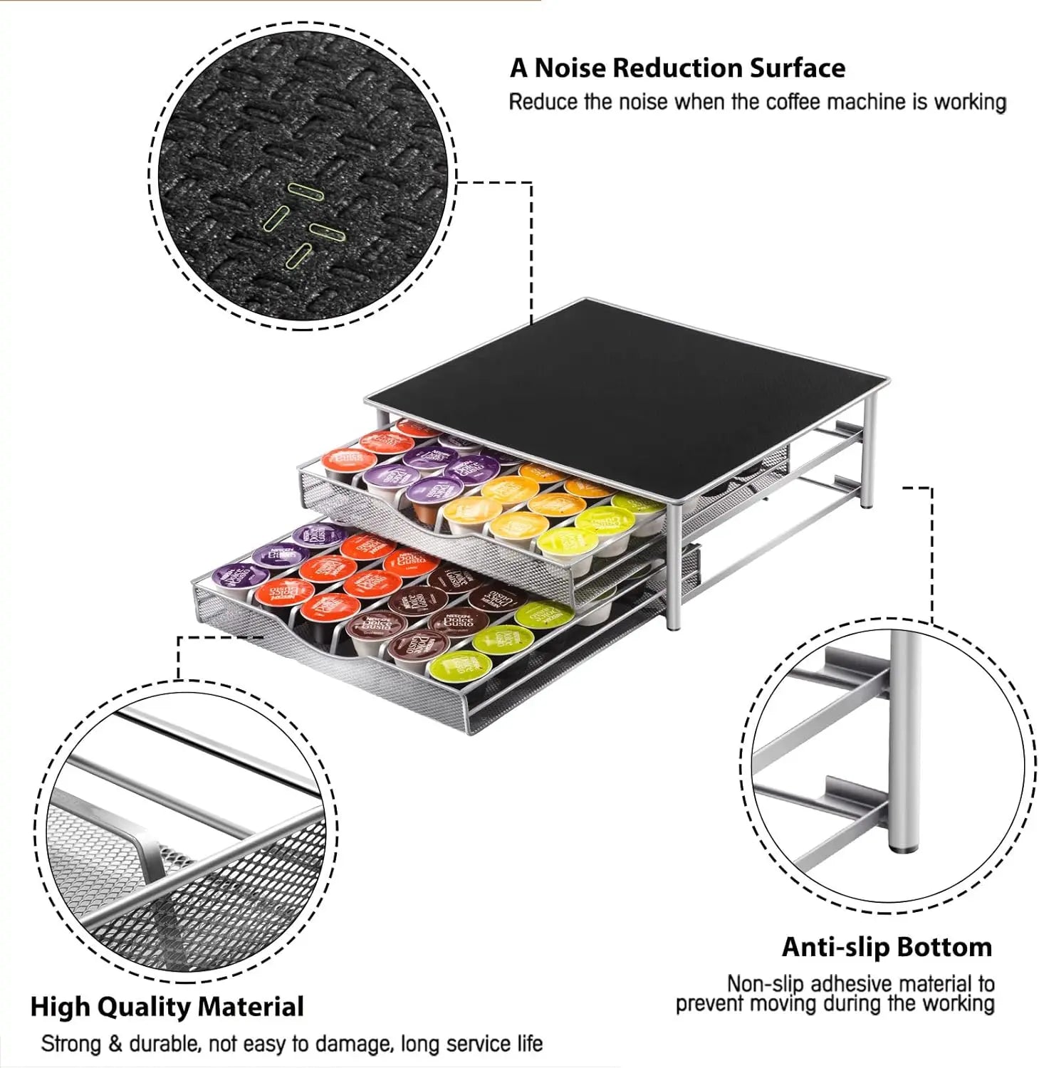 CARLA HOME K-Cup Coffee Pod Drawer for 72 Coffee Pods Storage for Home Kitchen Counter Organizer Wholesale Hub