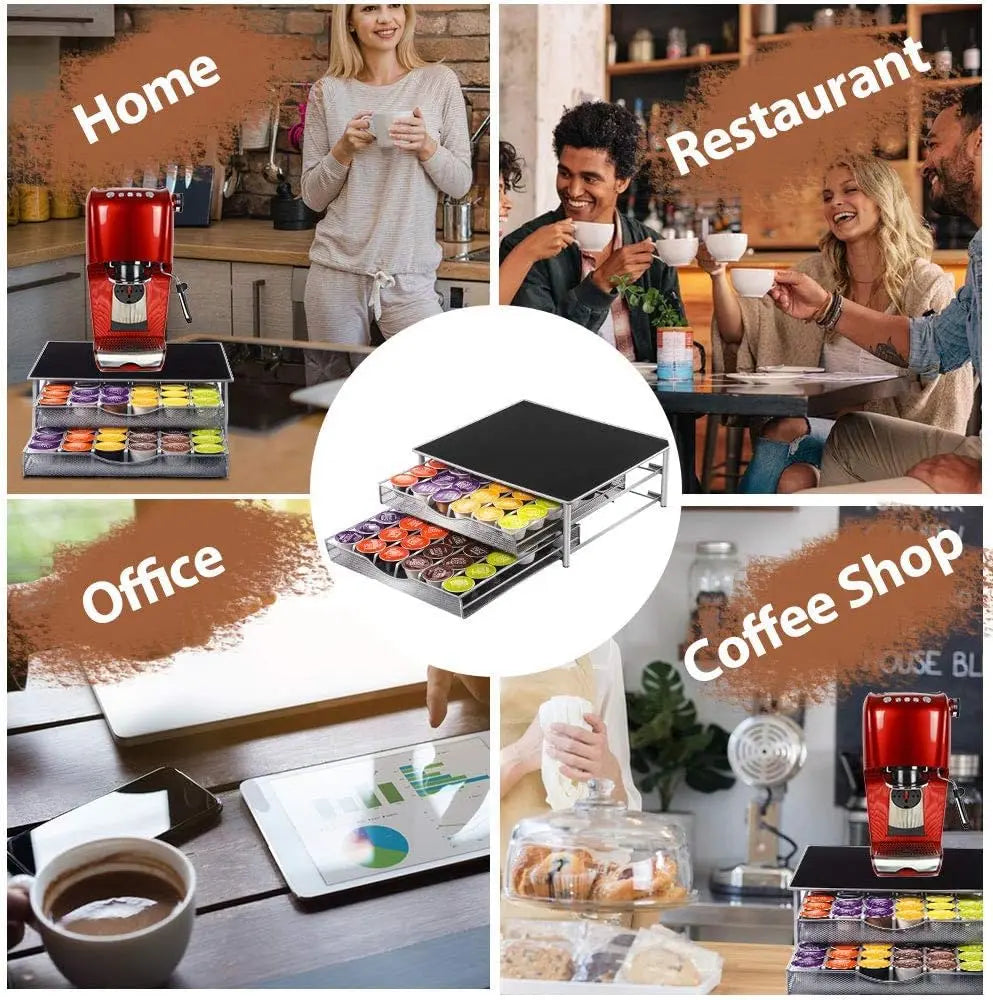 CARLA HOME K-Cup Coffee Pod Drawer for 72 Coffee Pods Storage for Home Kitchen Counter Organizer Wholesale Hub