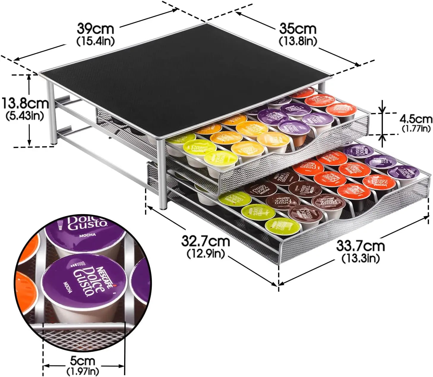 CARLA HOME K-Cup Coffee Pod Drawer for 72 Coffee Pods Storage for Home Kitchen Counter Organizer Wholesale Hub