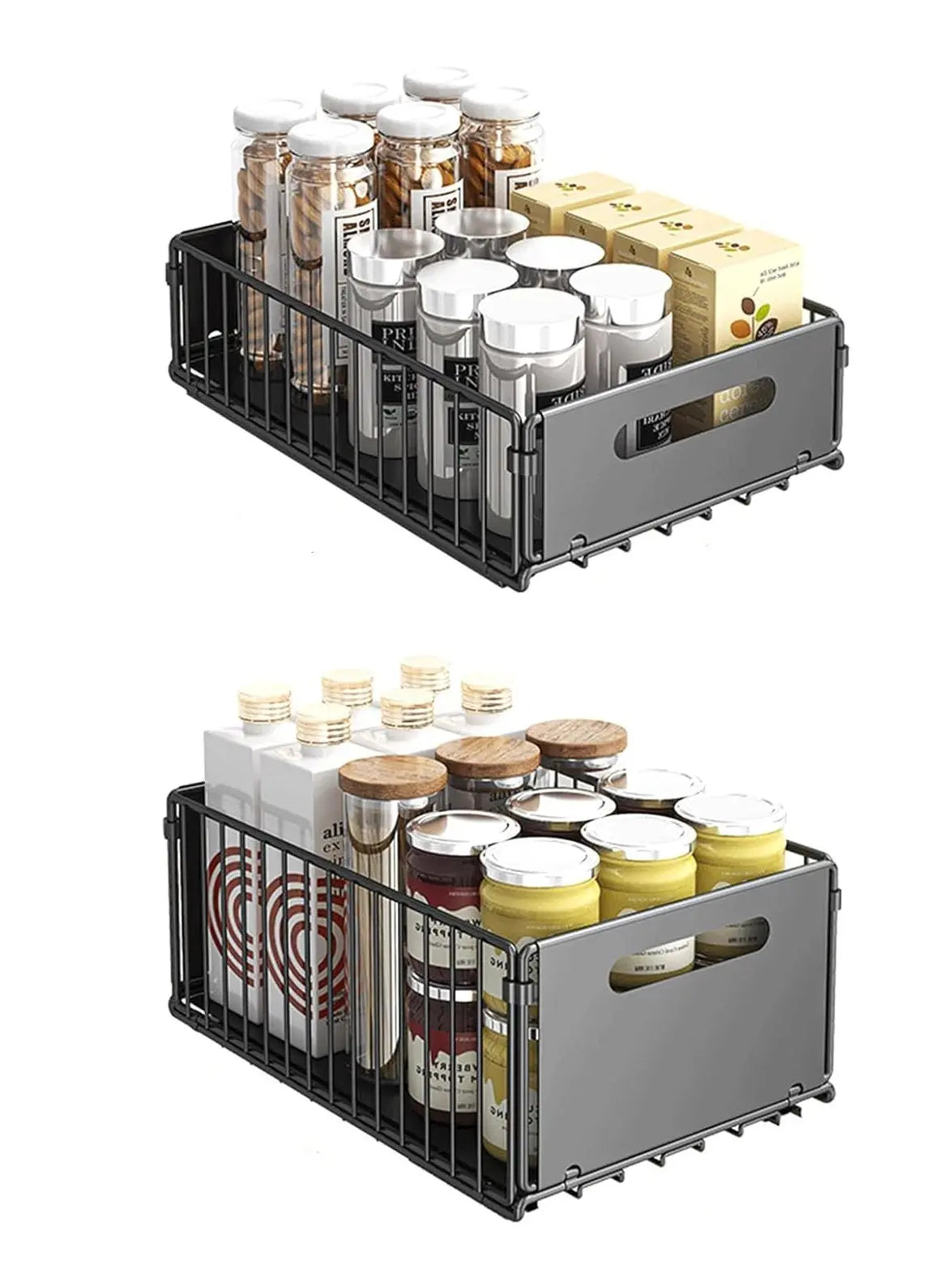 CARLA HOME 2 Pack Pullout Cabinet Kitchen Organizer Drawers with No-Drilling and Adhesive Design for Pantry & Cabinets Wholesale Hub
