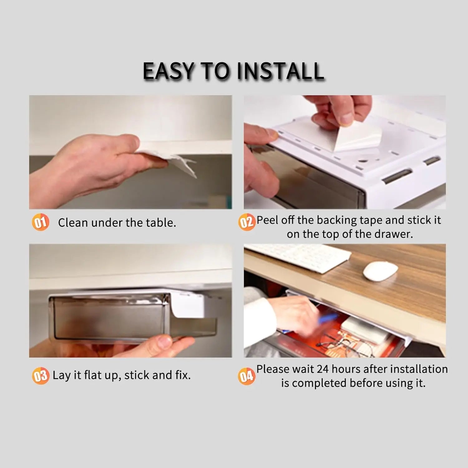 CARLA HOME 3‑Pack Under Desk Storage Drawers Hidden Pull‑Out Organizer for Office & Home Wholesale Hub