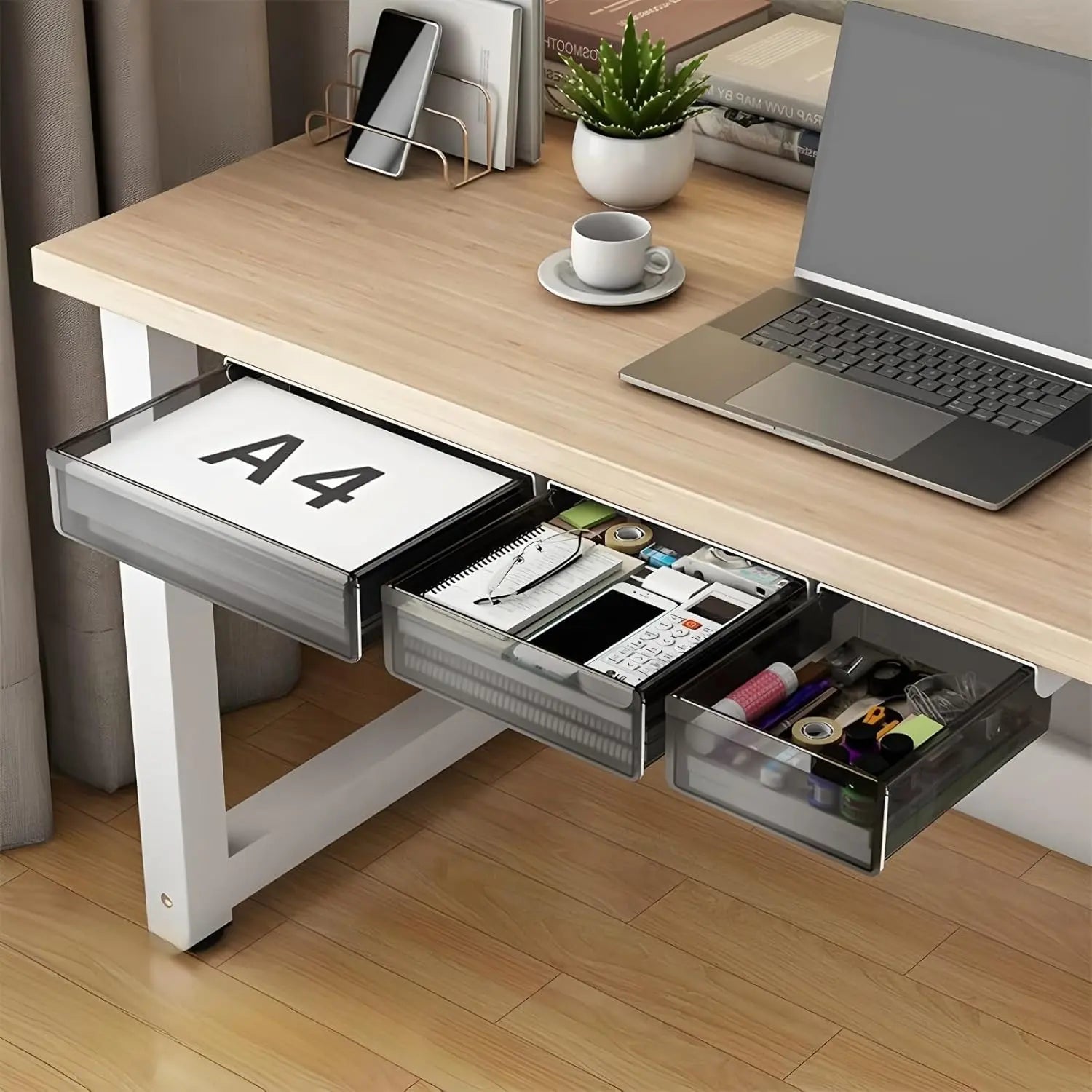 CARLA HOME 3‑Pack Under Desk Storage Drawers Hidden Pull‑Out Organizer for Office & Home Wholesale Hub
