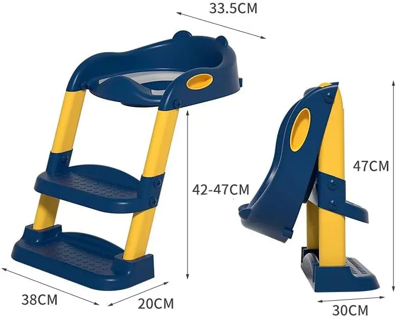 CARLA HOME Potty Training Seat with Step Stool Ladder with Anti-Slip Design, Soft Cushion & Foldable Structure for Kids Bathroom Independence Wholesale Hub