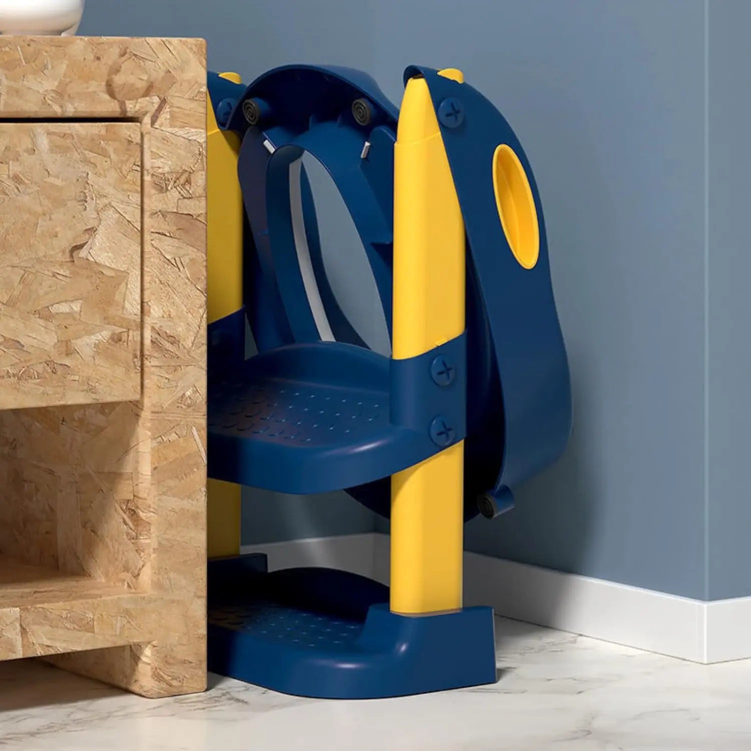 CARLA HOME Potty Training Seat with Step Stool Ladder with Anti-Slip Design, Soft Cushion & Foldable Structure for Kids Bathroom Independence Wholesale Hub