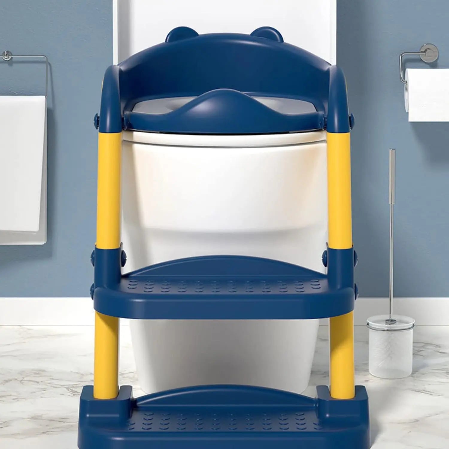 CARLA HOME Potty Training Seat with Step Stool Ladder with Anti-Slip Design, Soft Cushion & Foldable Structure for Kids Bathroom Independence Wholesale Hub