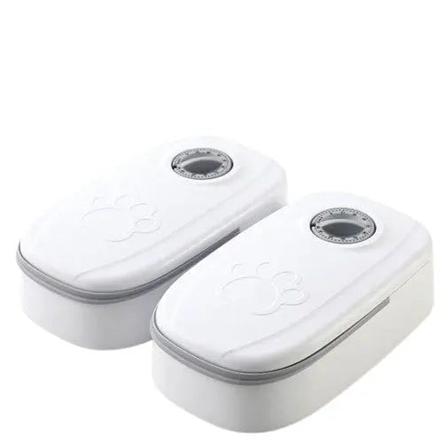 CARLA HOME 2 Meal Automatic Pet Feeder with Timer for Cat & Dog Wet & Dry Food (Dual Bowl 700ML) Wholesale Hub