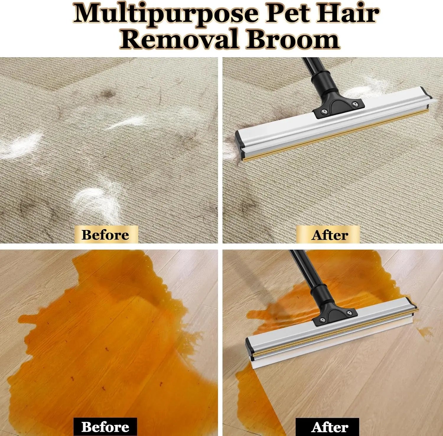 CARLA HOME Pet Hair Remover Broom with Long Handle, Reusable Fur & Lint Remover for Dog & Cat Hair Wholesale Hub