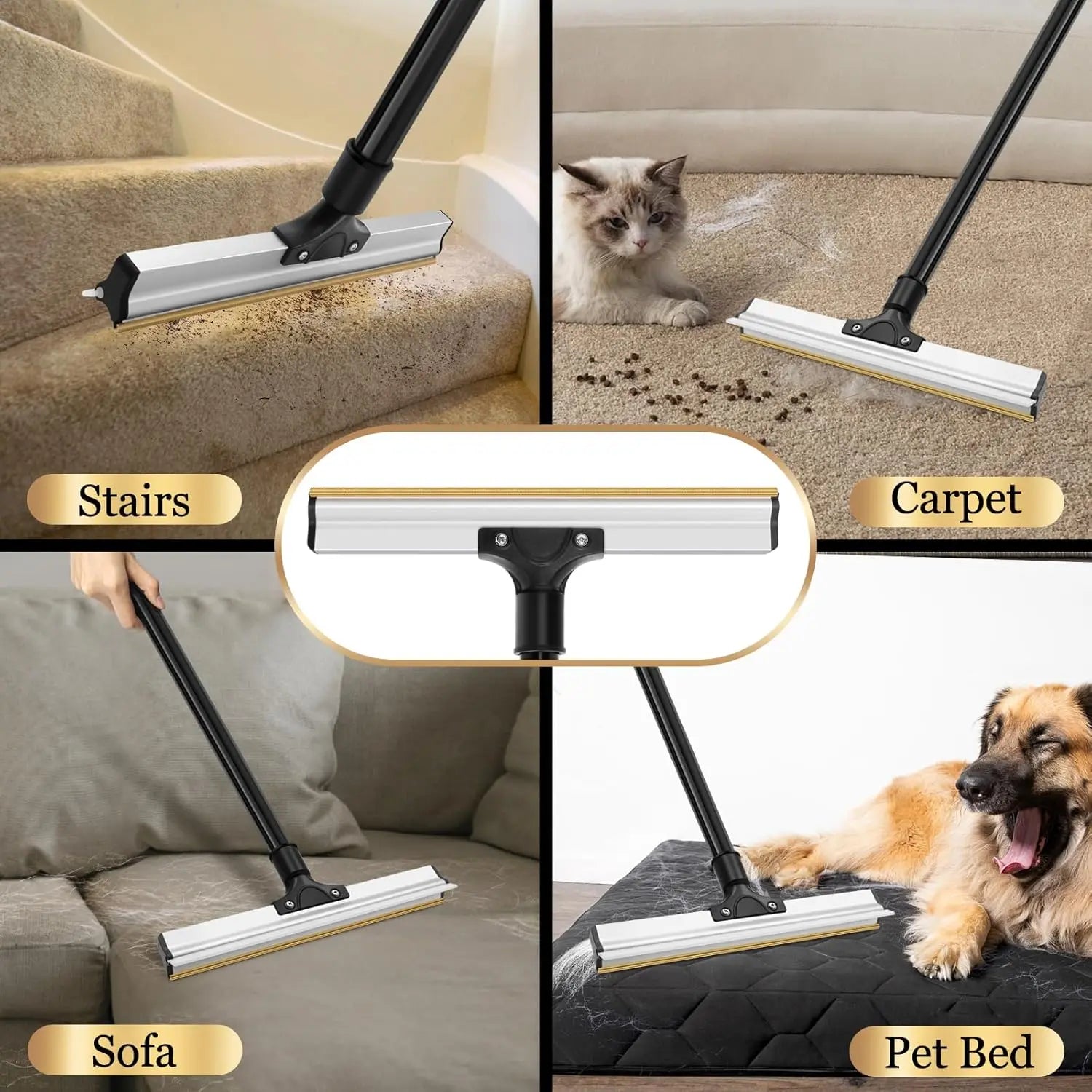 CARLA HOME Pet Hair Remover Broom with Long Handle, Reusable Fur & Lint Remover for Dog & Cat Hair Wholesale Hub