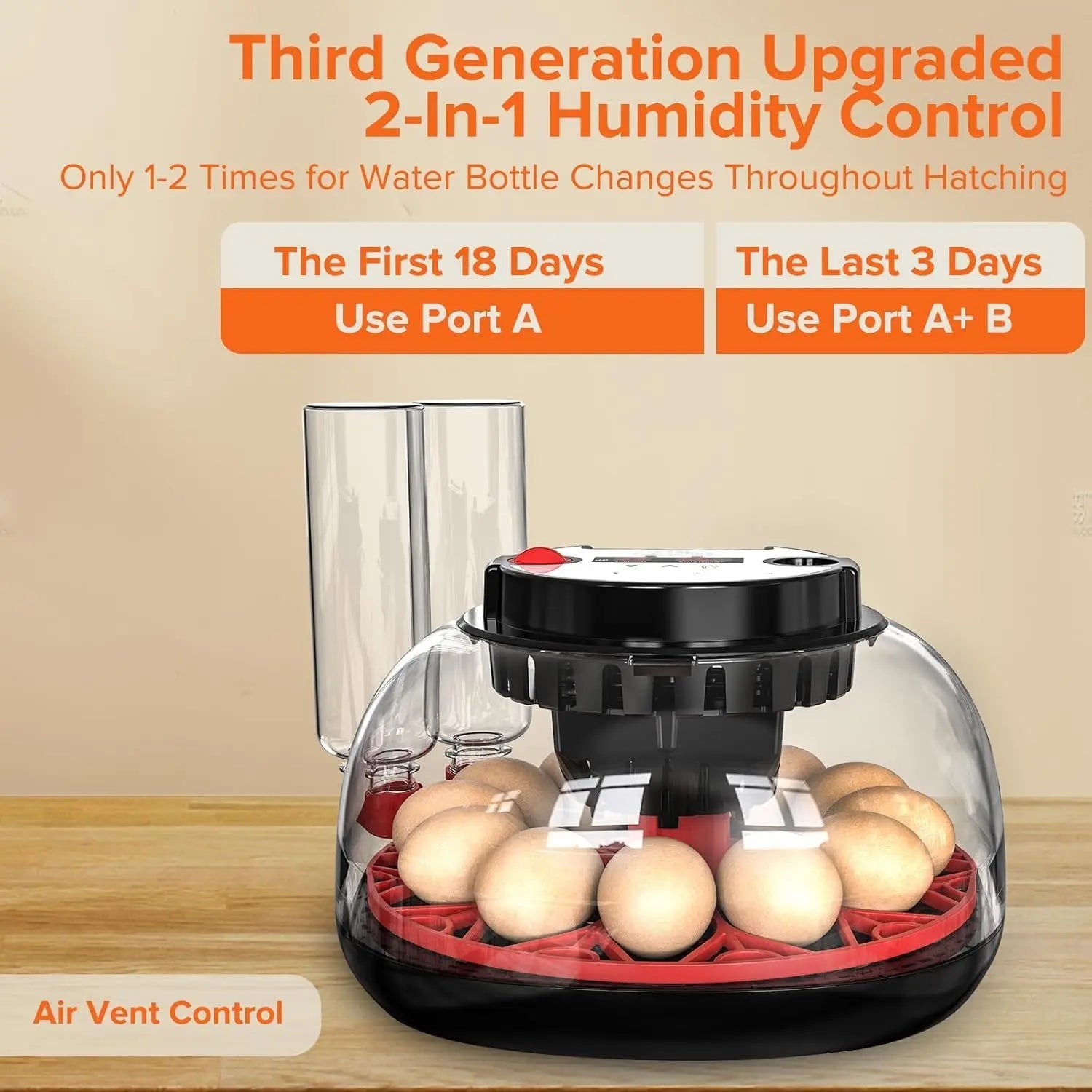 CARLA HOME 12 Egg Incubator with Automatic Turning, LED Display, Humidity & Temperature Control, Auto Water System & Built-in Egg Candler for Chicken, Duck, Quail, Goose Wholesale Hub
