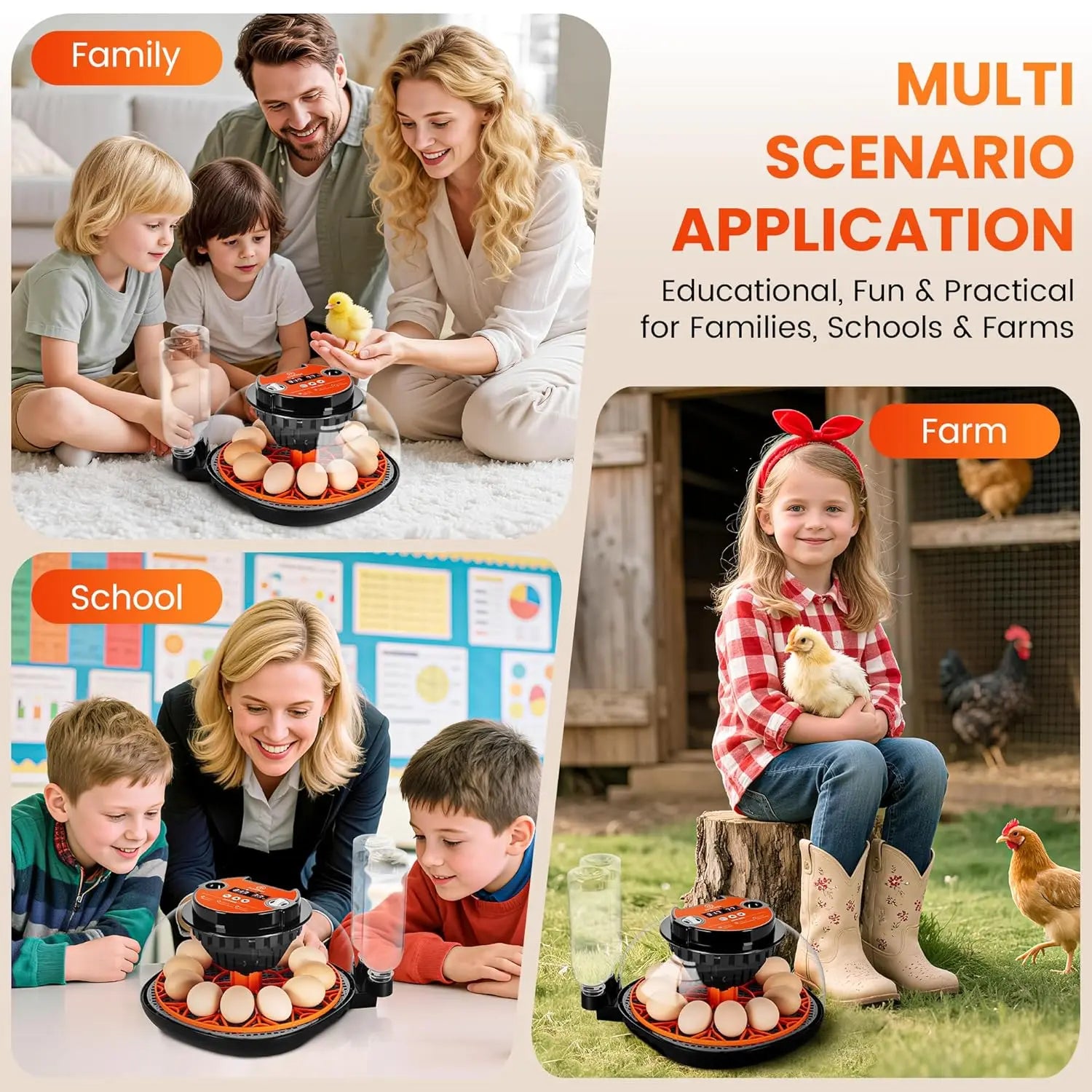 CARLA HOME 12 Egg Incubator with Automatic Turning, LED Display, Humidity & Temperature Control, Auto Water System & Built-in Egg Candler for Chicken, Duck, Quail, Goose Wholesale Hub