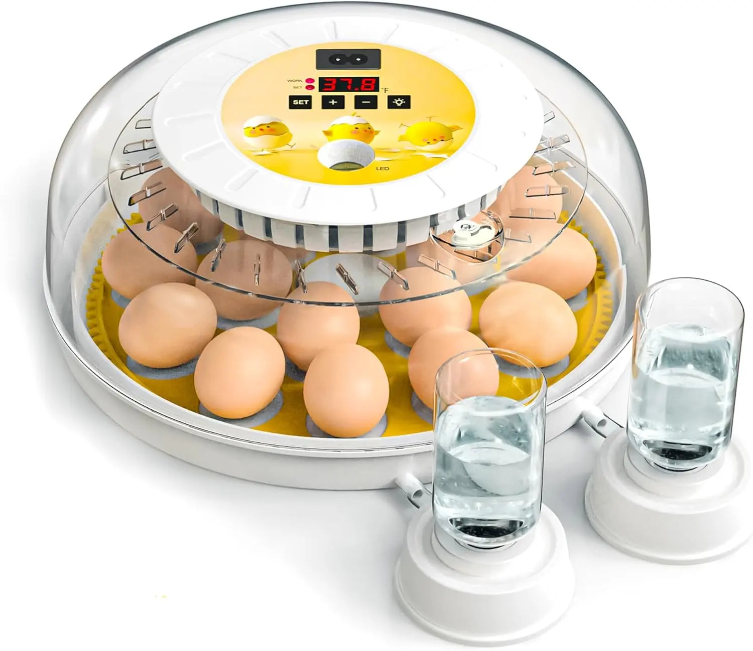 CARLA HOME 18 Egg Incubator with Automatic Turning, LED Display, Humidity & Temperature Control, Auto Water System & Built-in Egg Candler for Chicken, Duck, Quail, Goose Wholesale Hub