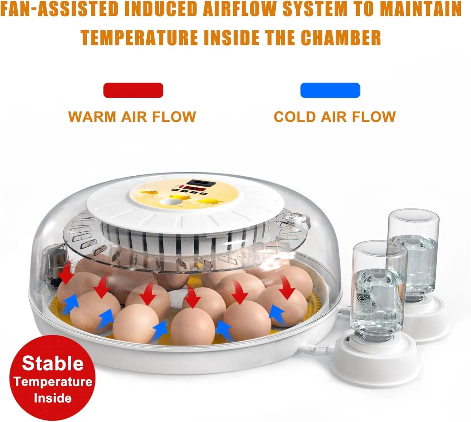 CARLA HOME 18 Egg Incubator with Automatic Turning, LED Display, Humidity & Temperature Control, Auto Water System & Built-in Egg Candler for Chicken, Duck, Quail, Goose Wholesale Hub