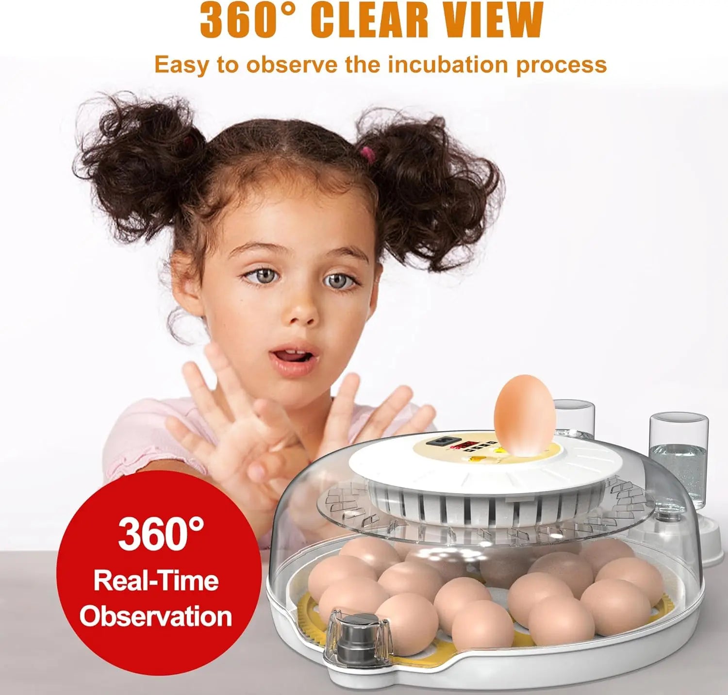 CARLA HOME 18 Egg Incubator with Automatic Turning, LED Display, Humidity & Temperature Control, Auto Water System & Built-in Egg Candler for Chicken, Duck, Quail, Goose Wholesale Hub