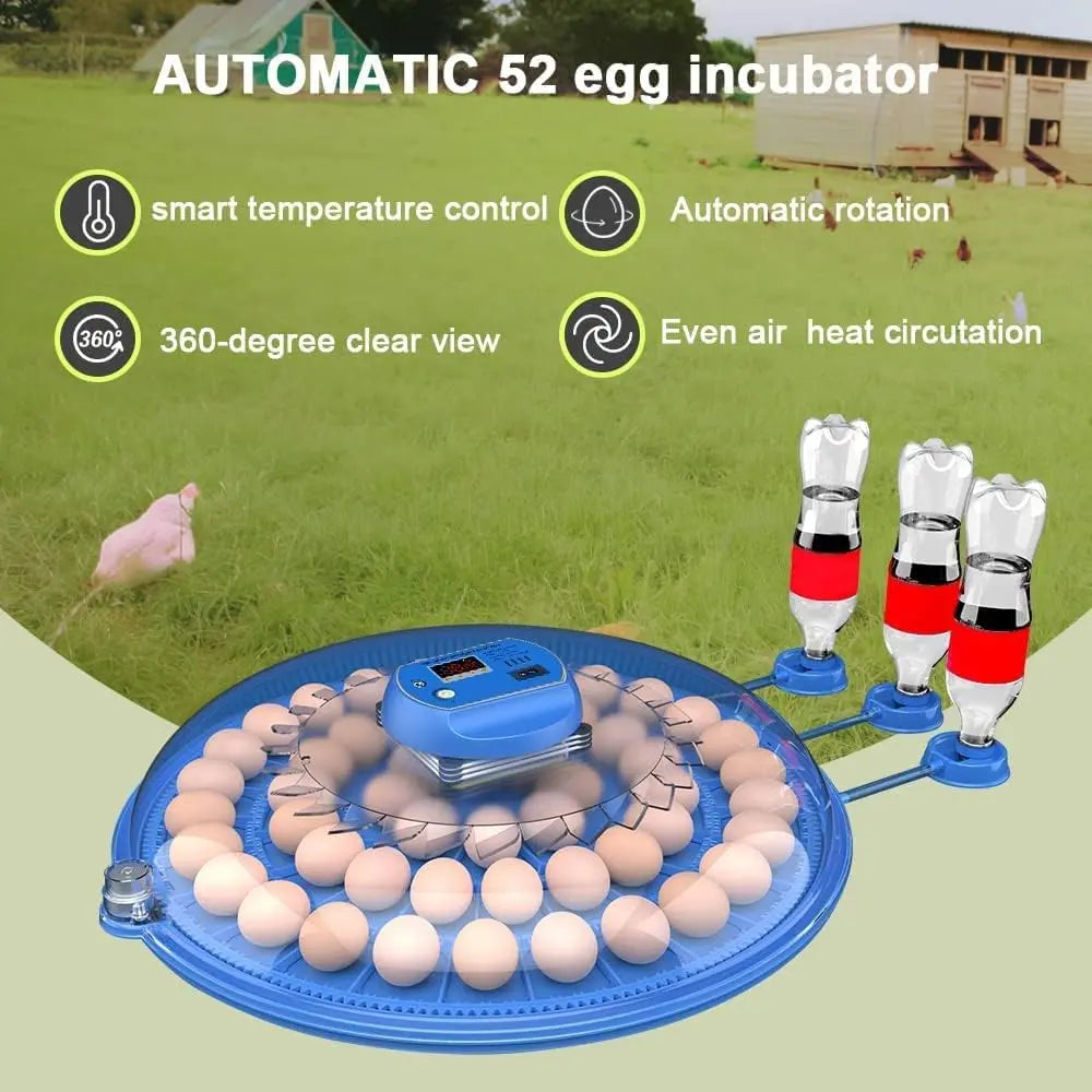 CARLA HOME 52 Egg Incubator with Automatic Turning, LED Display, Humidity & Temperature Control, Auto Water System & Built-in Egg Candler for Chicken, Duck, Quail, Goose Wholesale Hub
