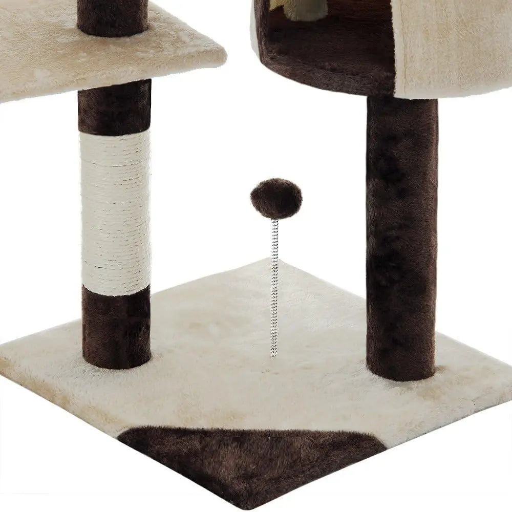 CARLA HOME 140cm Cat Tree for Indoor Cats with Plush Perch, Sisal Scratching Posts & Condo for Kittens & Adult Cats (Beige) Wholesale Hub