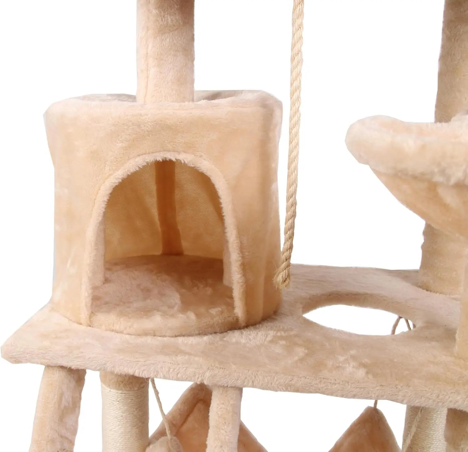 CARLA HOME 141cm Cat Tree Tower for Indoor Cats with Plush Perch, Ladder, Sisal Scratching Posts, Hammock & Condo for Kittens & Adult Cats (Beige) Wholesale Hub
