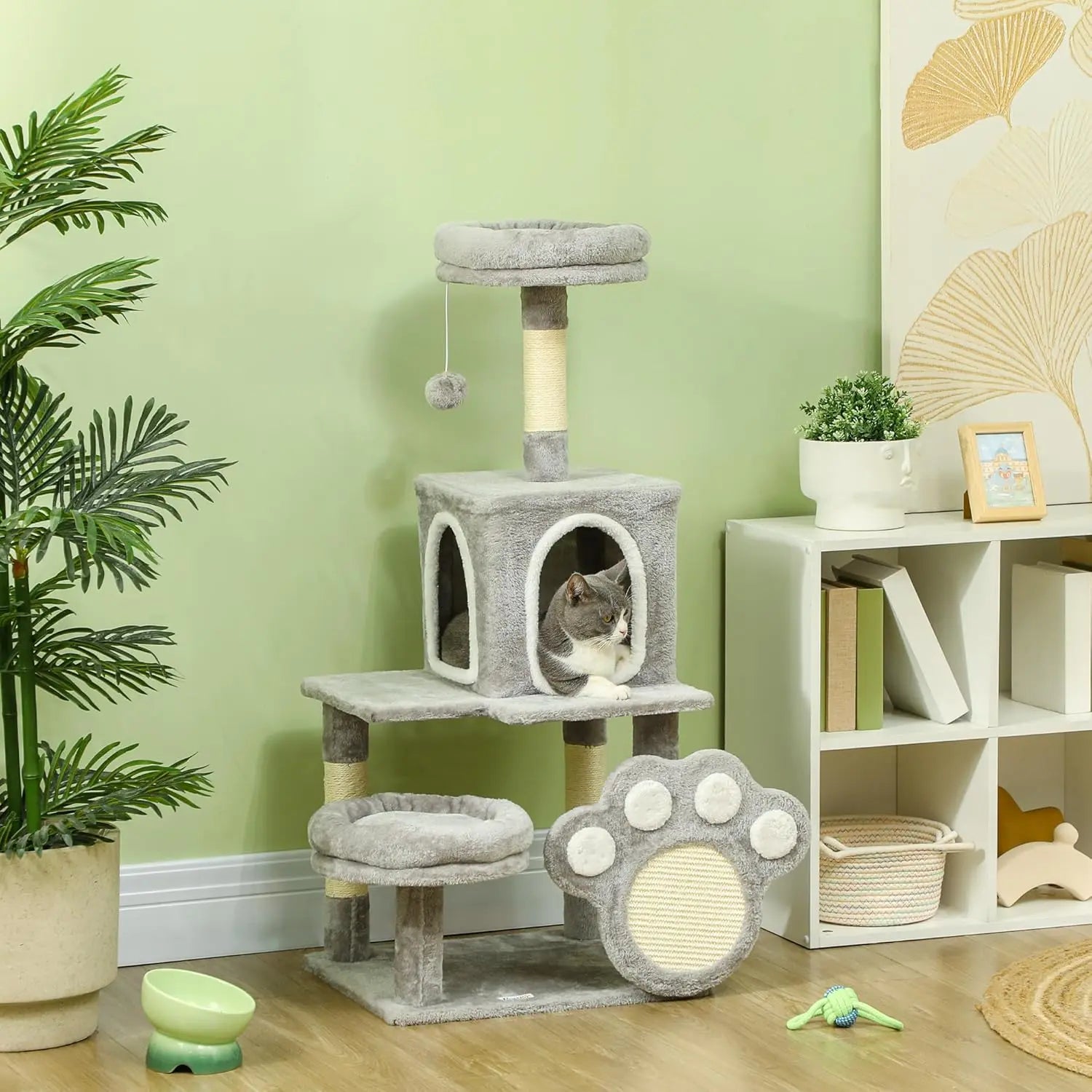 CARLA HOME Large Cat Tree Tower for Indoor Cats with Plush Perch, Cat Condo, Natural Sisal Scratching Posts, Hanging Ball & Paw Scratcher Wholesale Hub