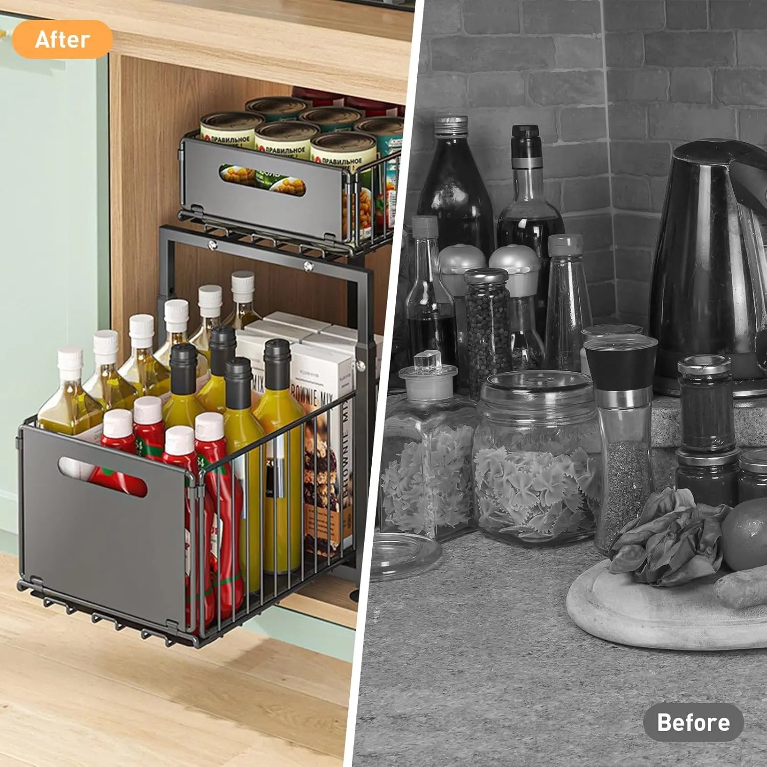 CARLA HOME 2-Tier Under Sink Organizer with Sliding Drawers & Height Adjustable for Kitchen Bathroom Cabinet Organization Wholesale Hub