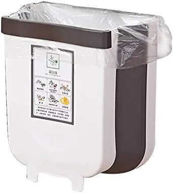 Hanging Trash Can Collapsible Small Garbage Waste Bin for Kitchen Cabinet Door (White) Wholesale Hub