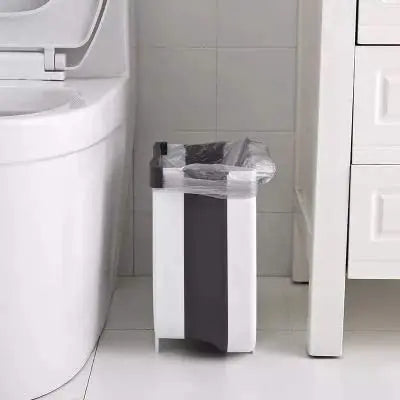 Hanging Trash Can Collapsible Small Garbage Waste Bin for Kitchen Cabinet Door (White) Wholesale Hub
