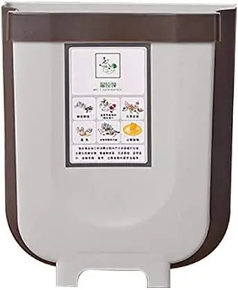 Hanging Trash Can Collapsible Small Garbage Waste Bin for Kitchen Cabinet Door (Grey) Wholesale Hub