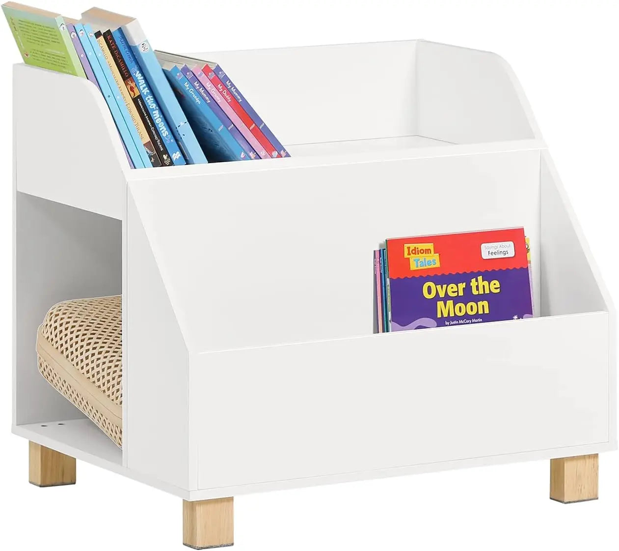 Kids Storage Bookcase 3 Compartments, White Wholesale Hub