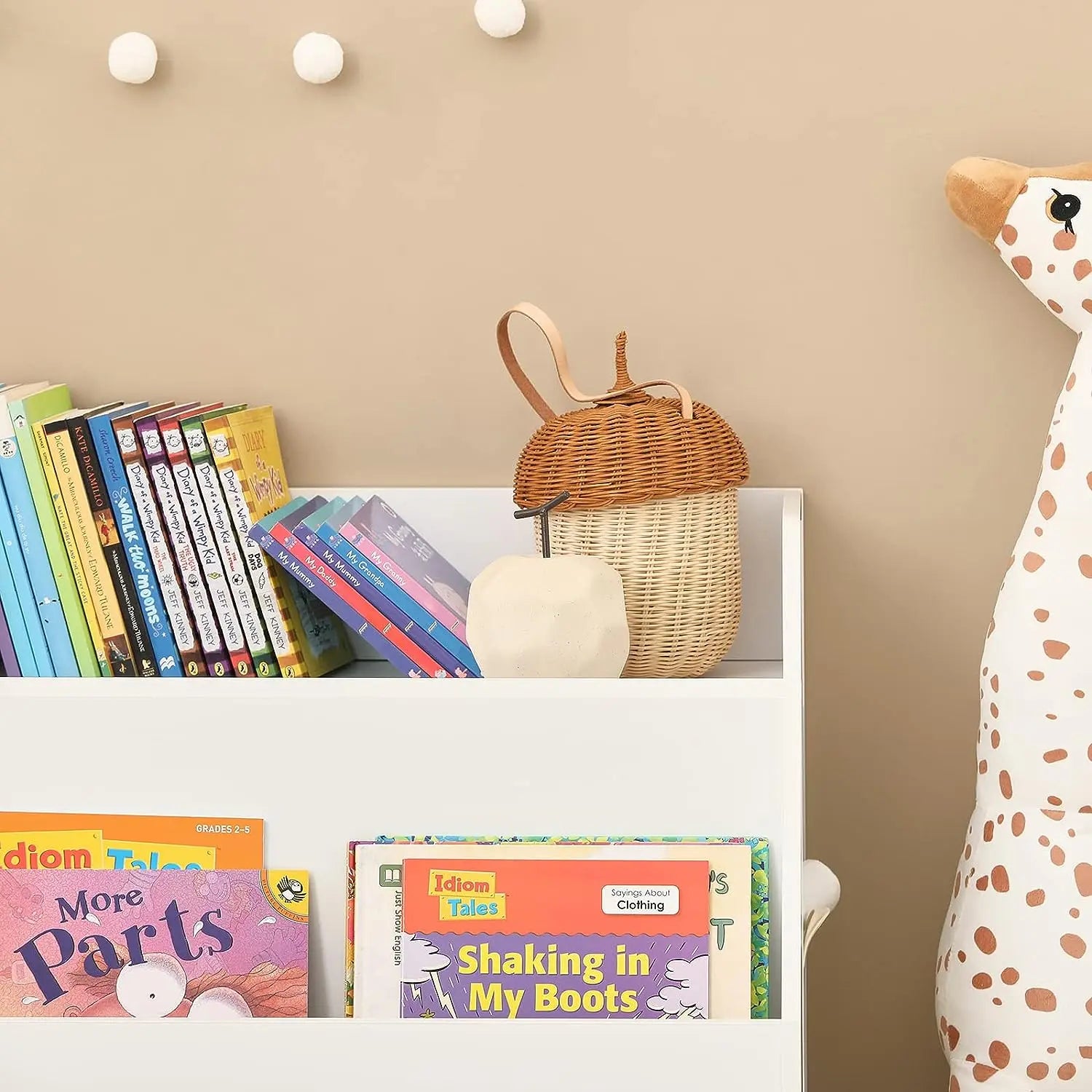 Kids Storage Bookcase 3 Compartments, White Wholesale Hub