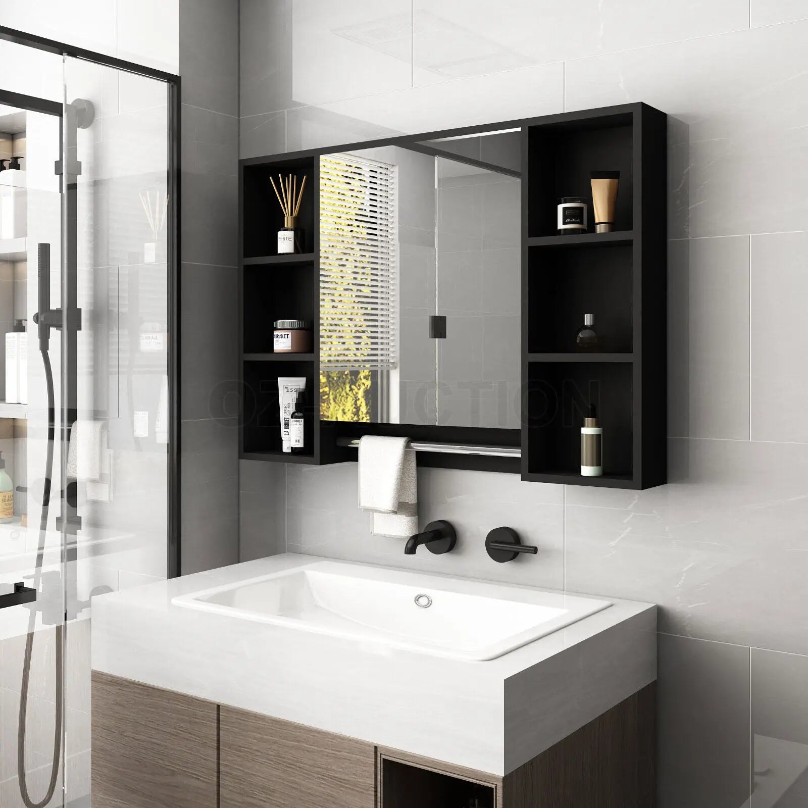 Bathroom Mirrored Cabinet Wall Storage Organizer Wholesale Hub
