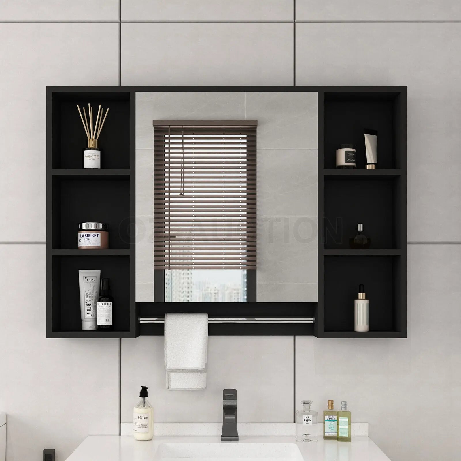 Bathroom Mirrored Cabinet Wall Storage Organizer Wholesale Hub