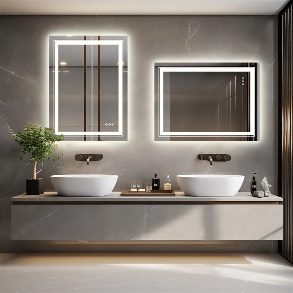 600x800mm LED Bathroom Mirror RBG Anti-Fog Aluminum Wholesale Hub