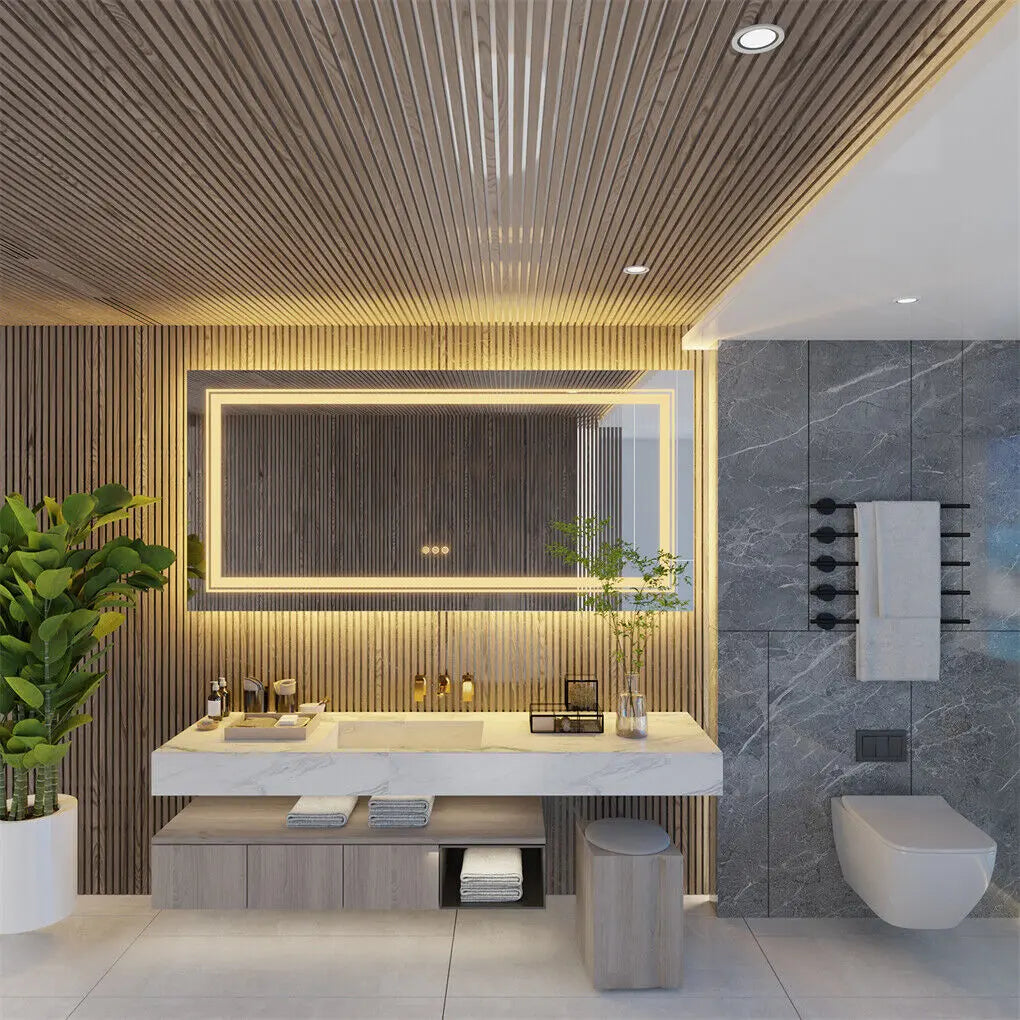 600x800mm LED Bathroom Mirror RBG Anti-Fog Aluminum Wholesale Hub
