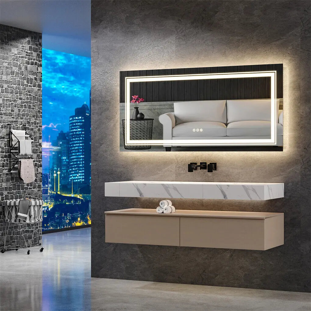 600x800mm LED Bathroom Mirror RBG Anti-Fog Aluminum Wholesale Hub