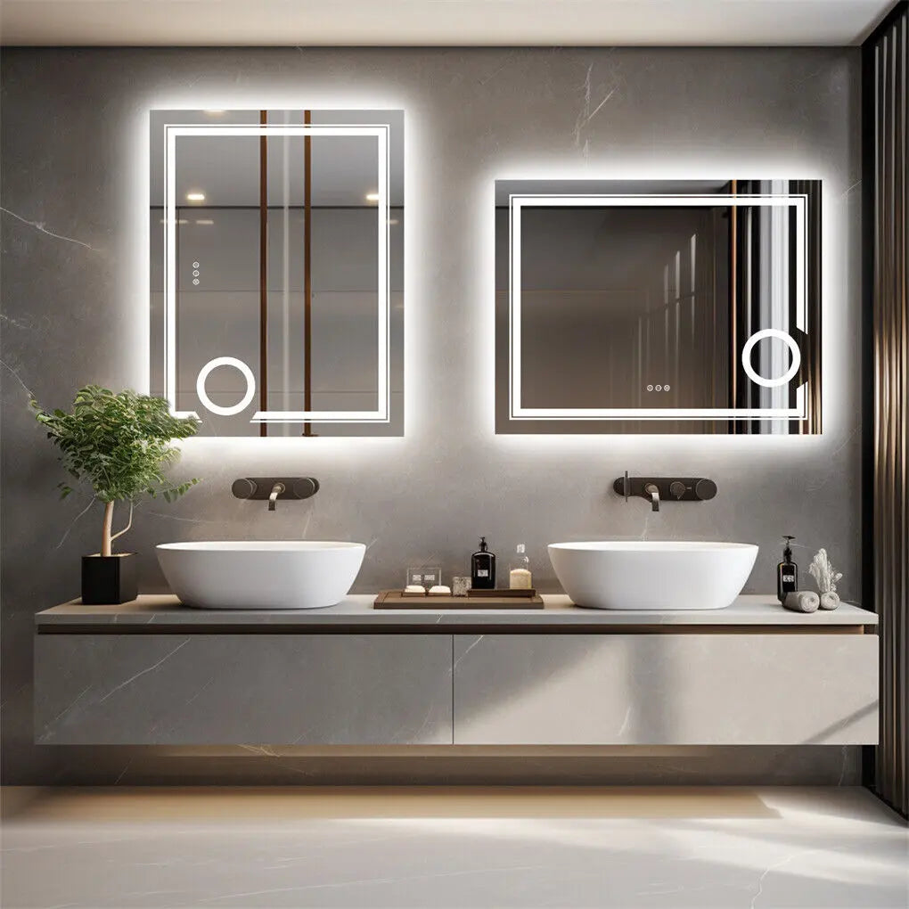 600x800mm LED Bathroom Mirror RBG Anti-Fog Aluminum Wholesale Hub