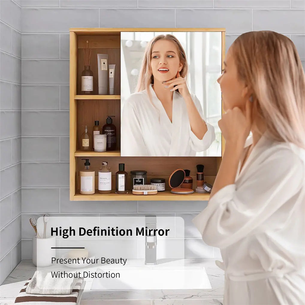 Wall Cabinet Bathroom Mirror Storage Medicine 55.5cm Wholesale Hub