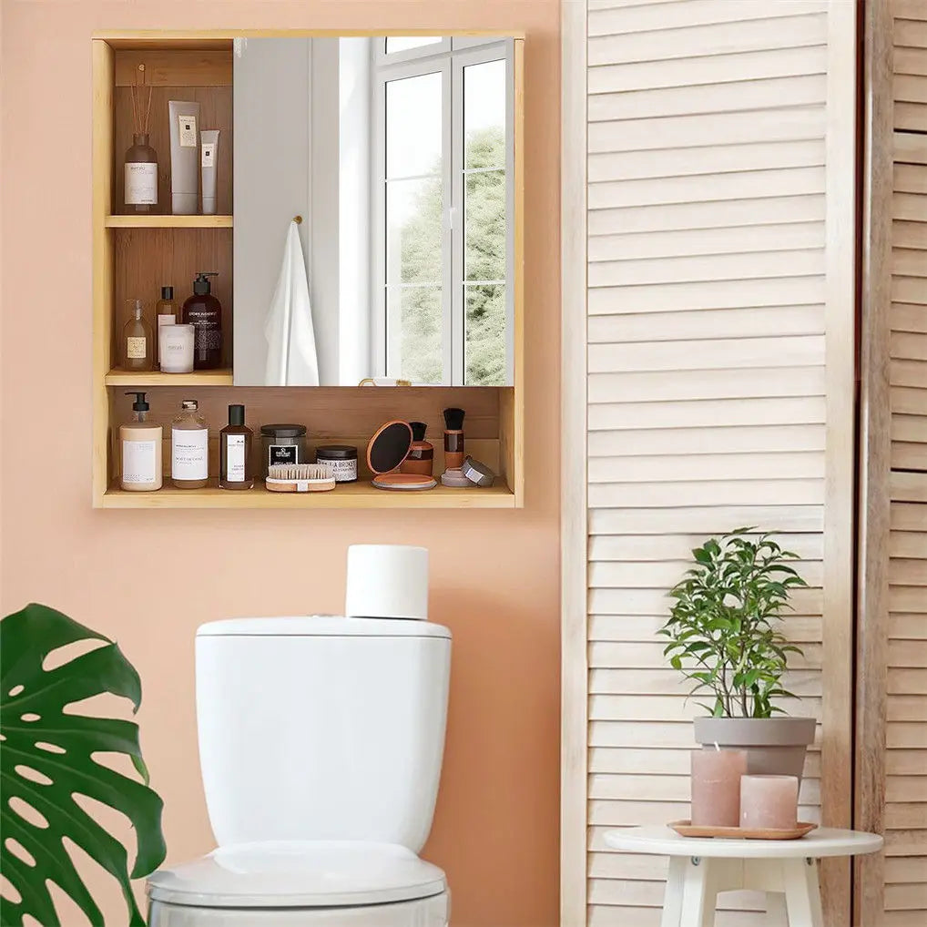 Wall Cabinet Bathroom Mirror Storage Medicine 55.5cm Wholesale Hub