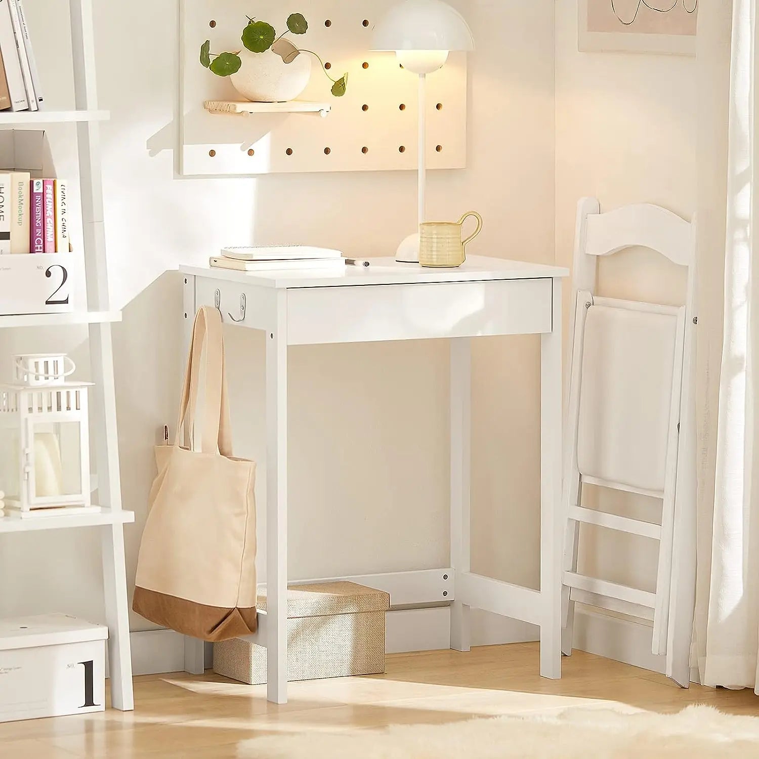 Small White Desk with Drawer Hooks Wholesale Hub