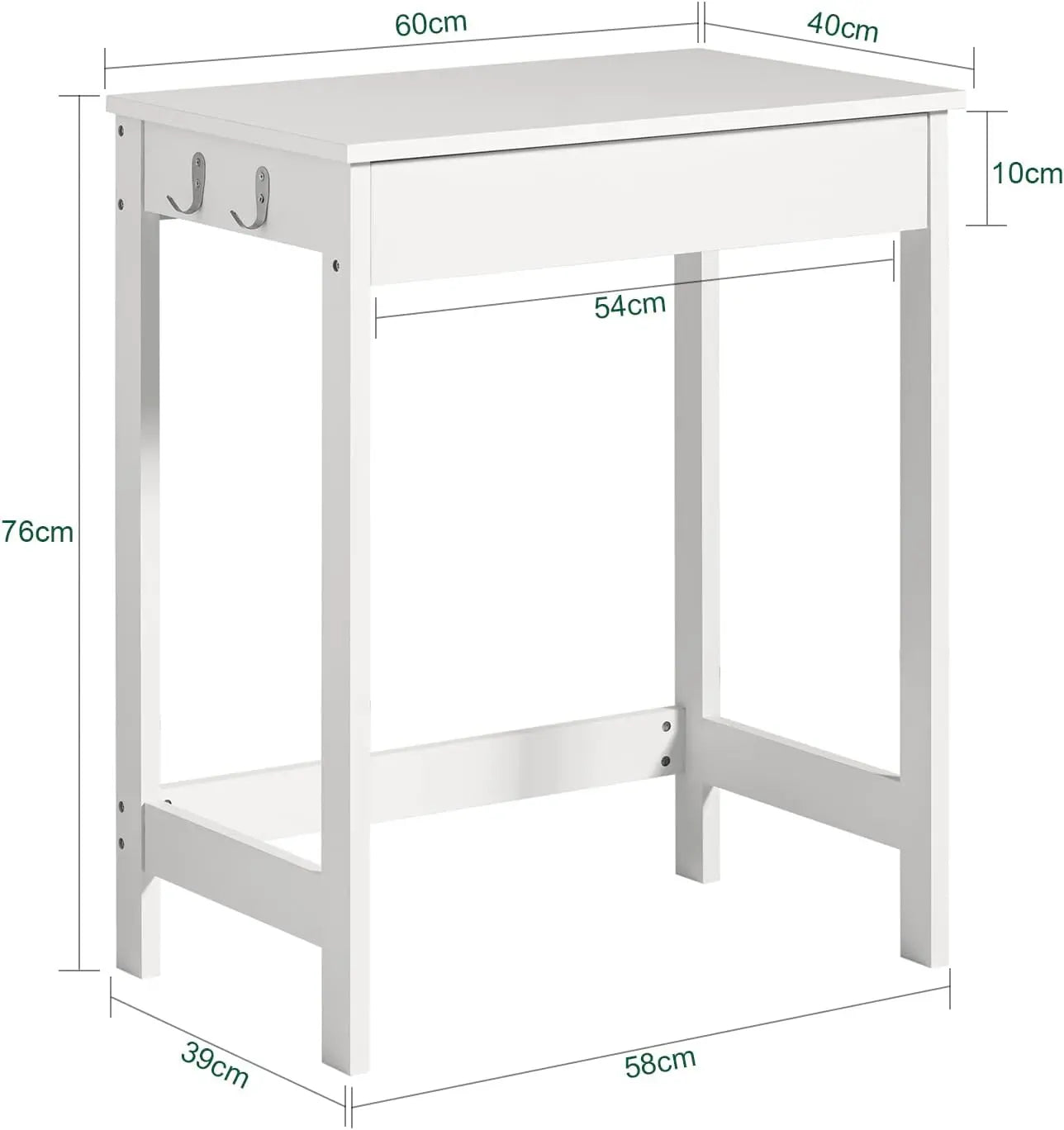 Small White Desk with Drawer Hooks Wholesale Hub