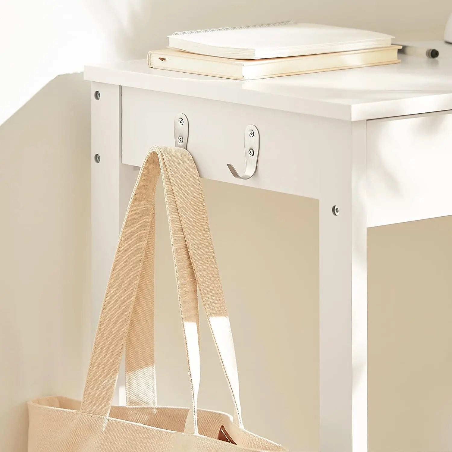 Small White Desk with Drawer Hooks Wholesale Hub