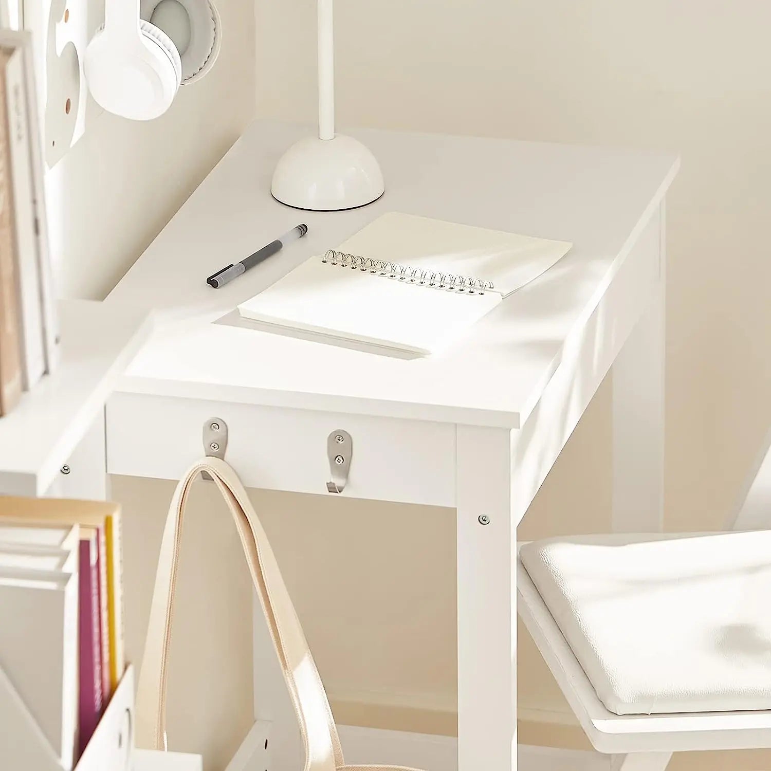 Small White Desk with Drawer Hooks Wholesale Hub